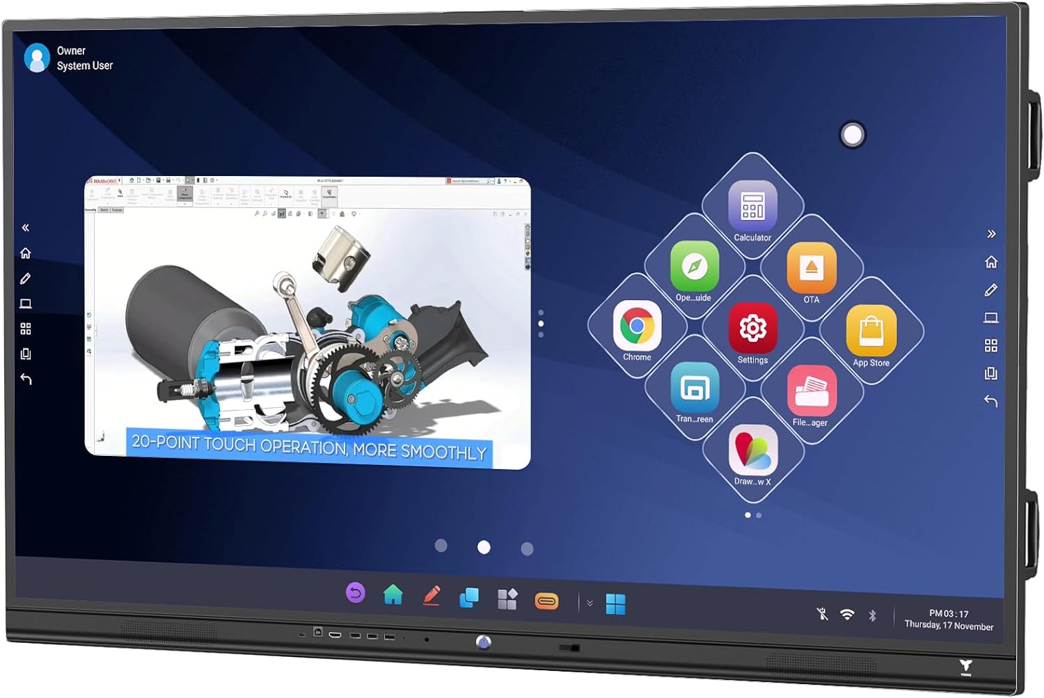Smart Board, TIBURN HQ Board 55″ V1 Smart Whiteboard, 4K UHD Touchscreen Display, All-in-One Computer for Office and Classroom with Open App Ecosystem(Includes Board and Wall Mount)