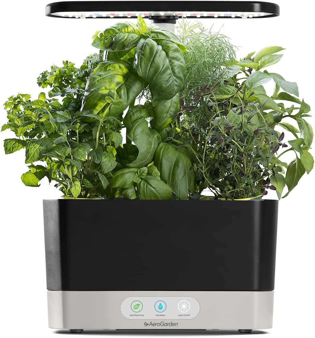 with Gourmet Herb Seed Pod Kit – Hydroponic Indoor Garden, Black