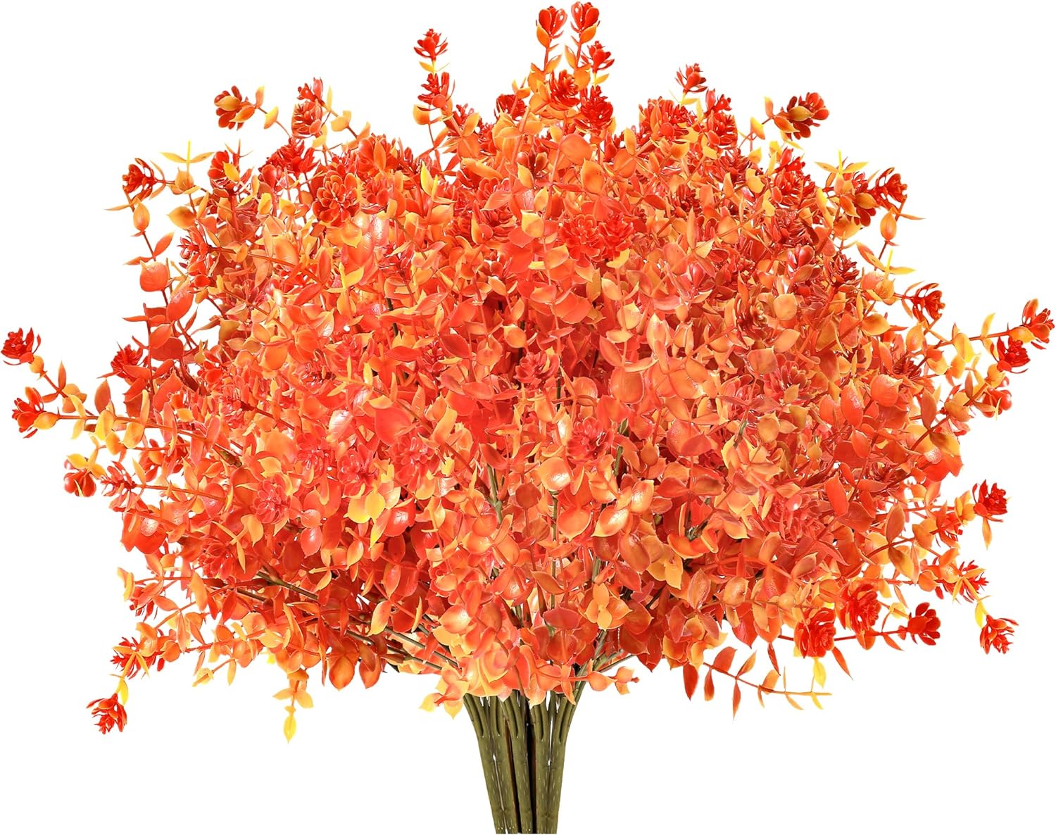 20 Bundles Outdoor Artificial Fall Flowers Plants Fall Decorations – UV Resistant Plastic Flowers for Outside Faux Plants for Home Garden Summer Decorations